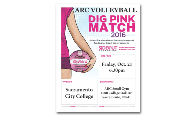 ARC Volleyball Dig Pink Match